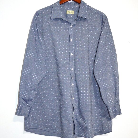 Hamilton Shirts Custom Collection L Blue Button Long Sleeve Business Formal - Picture 1 of 5